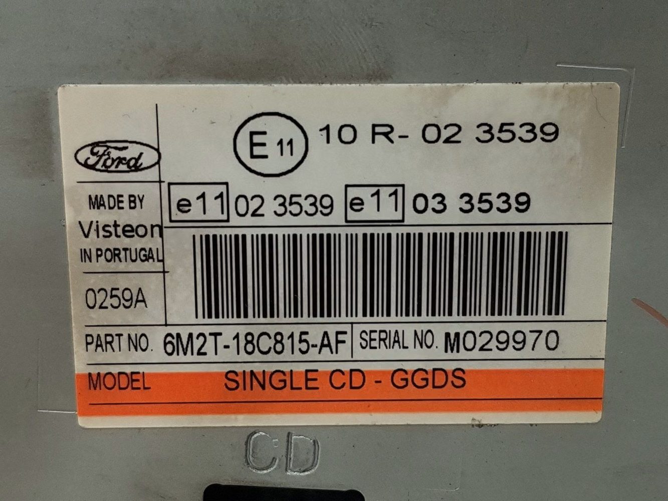 Ford Visteon SINGLE CD - GGDS M029970